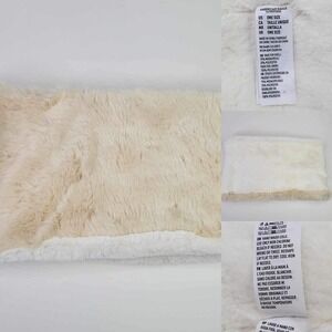 American Eagle AE Muffler Scarf Womens Cream Winter One Size Fuzzy Faux Fur